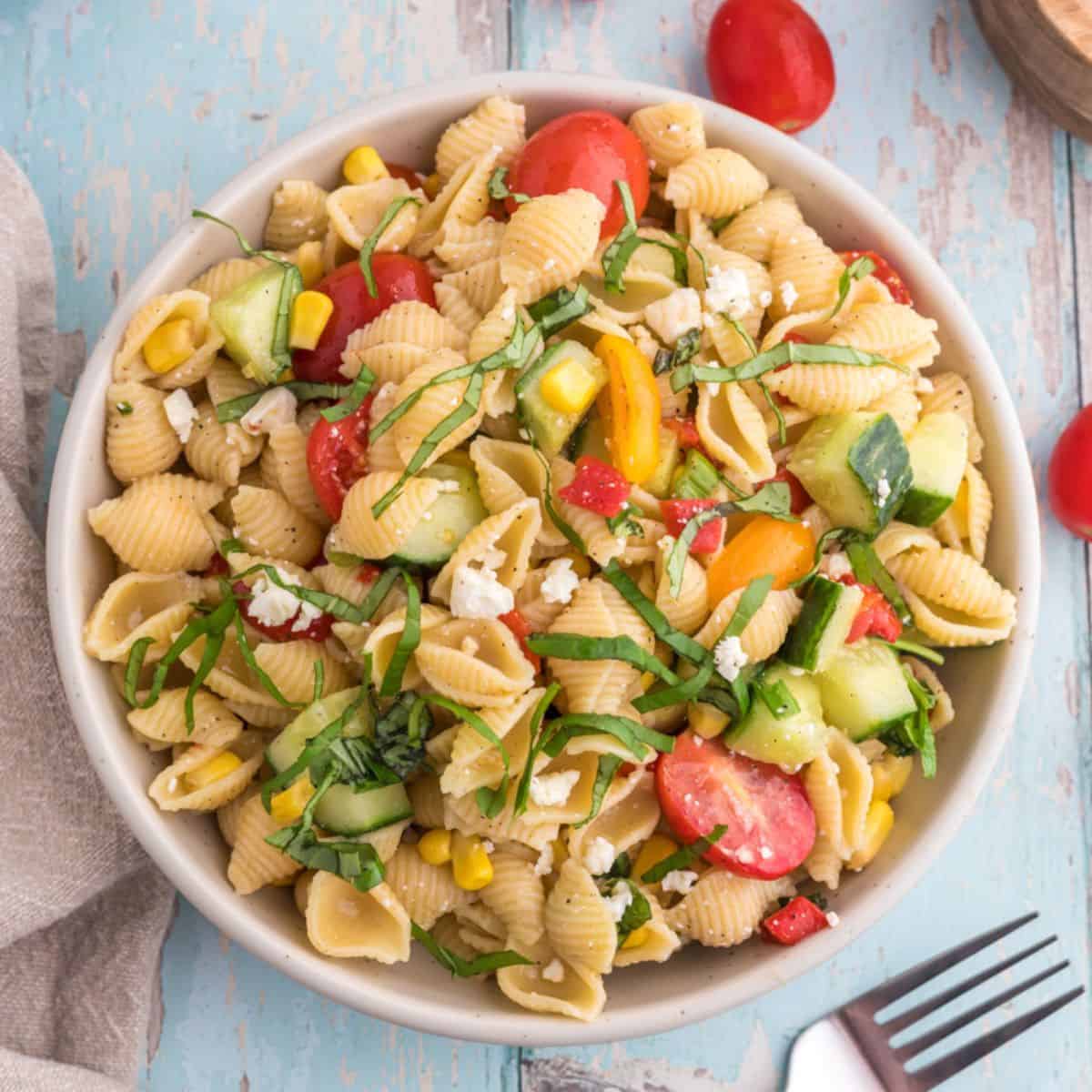 Mediterranean Shell  pasta Salad Medium shell pasta recipes vegetarian