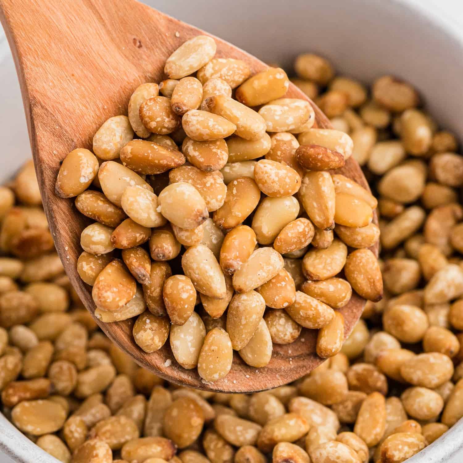 Toast pine nuts
