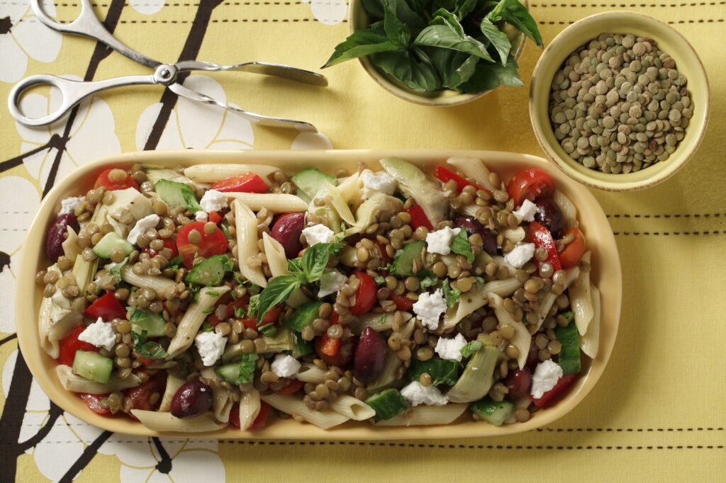 Mediterranean Marvel: Lentil Pasta Salad