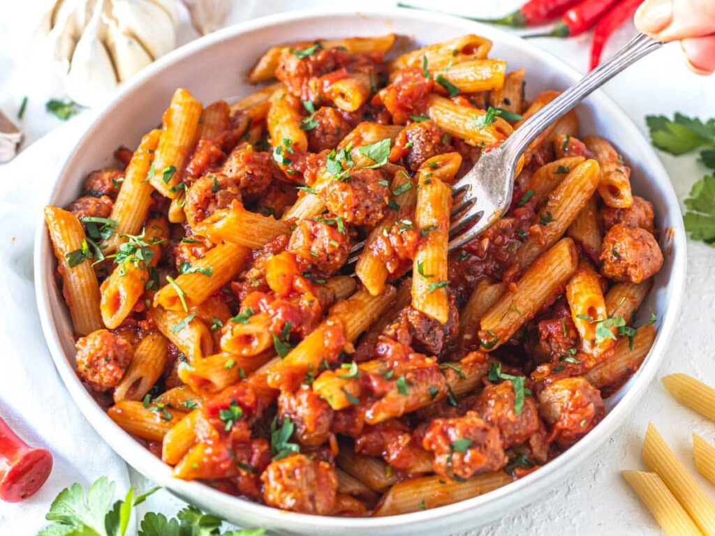 Fusion Flavors: Chickpea Penne Arrabbiata