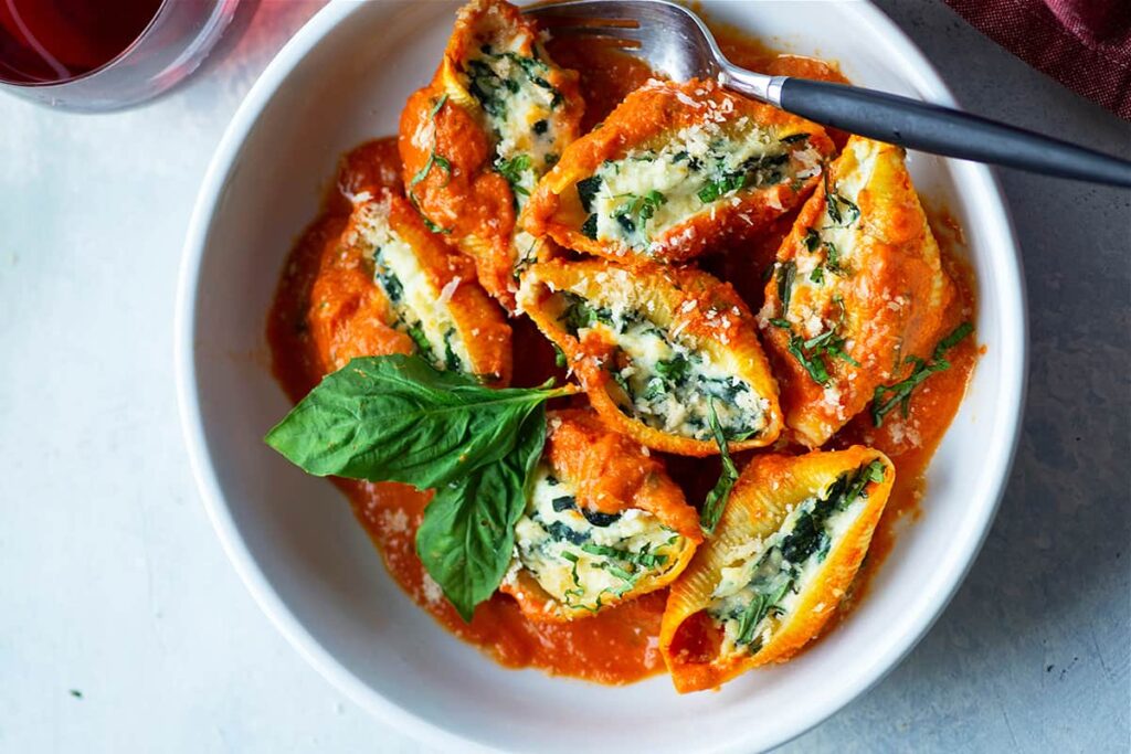 Spinach and Ricotta Stuffed Shells