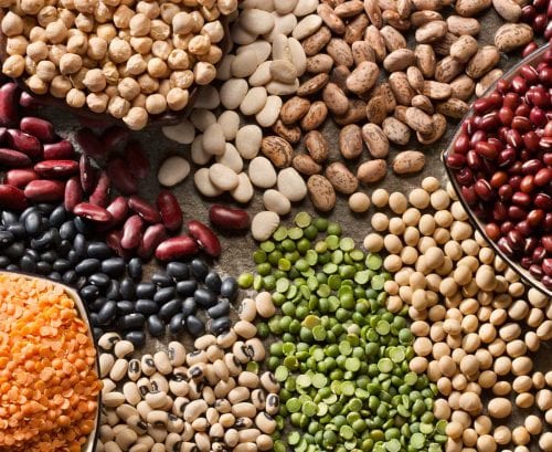 lentils, chickpeas, black beans, and kidney beans