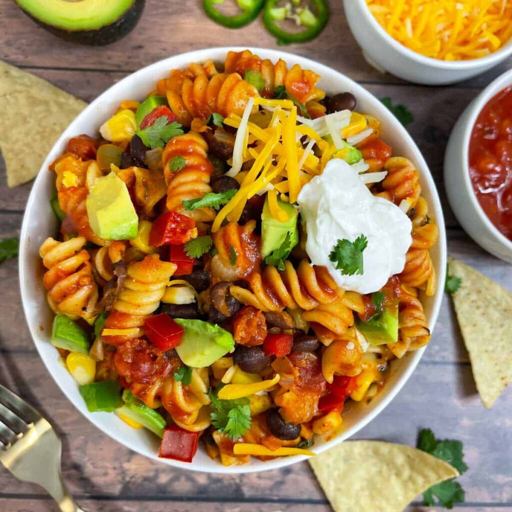 Latin Flavors: Kidney Bean Taco Pasta