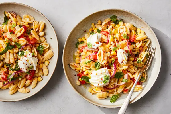 vegetarian pasta using corn