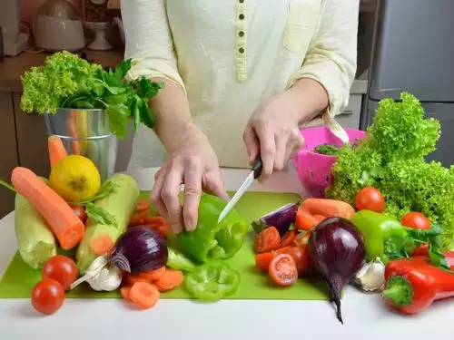 Washing And Cutting vegetables