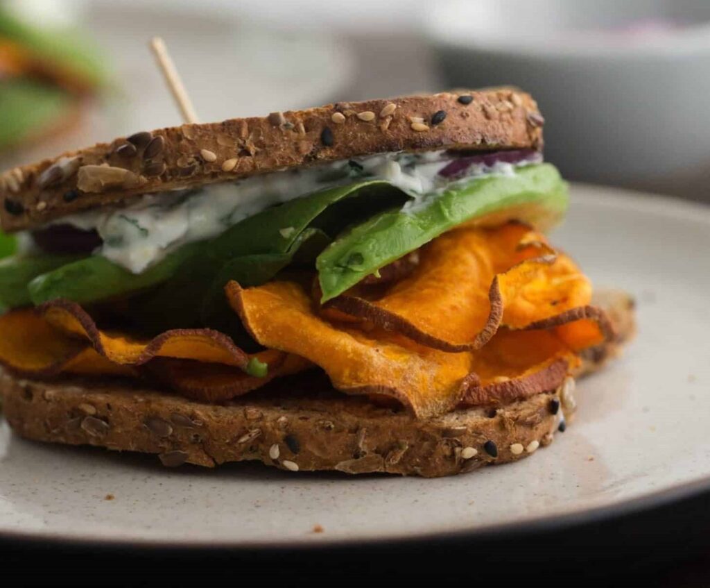 Roasted Sweet Potato and Spinach Panini