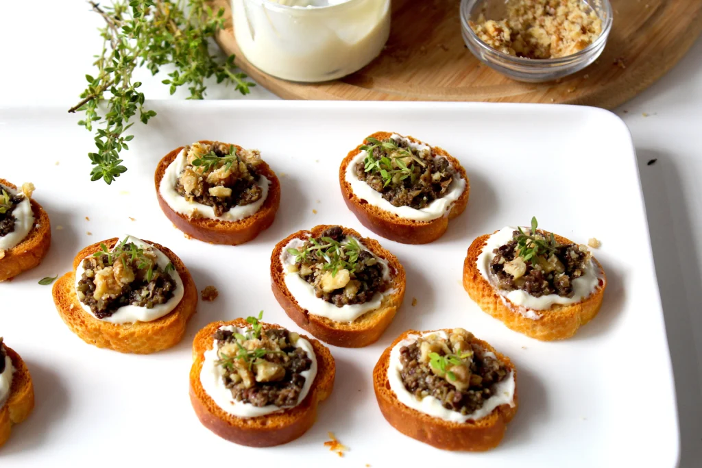 Italian vegetarian antipasto recipes Olive Tapenade with Homemade Crostini