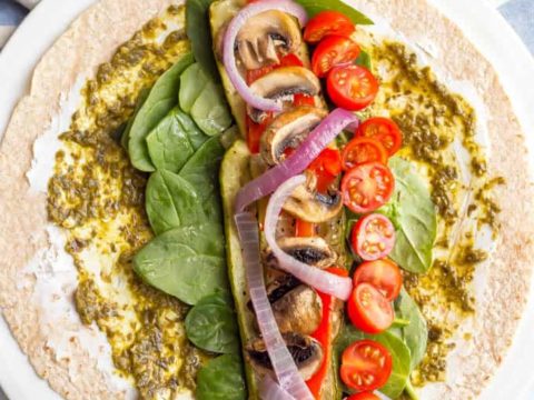 Pesto and Roasted Vegetable Wrap