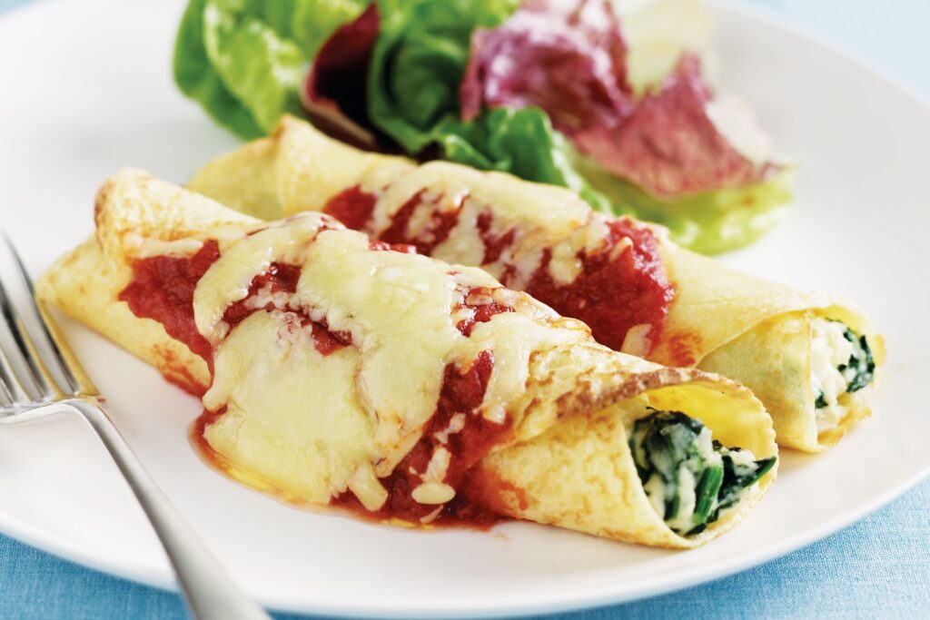 Spinach and Ricotta Stuffed Crepes