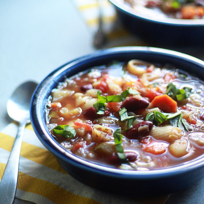 Pasta Fagioli slow cooker vegetarian