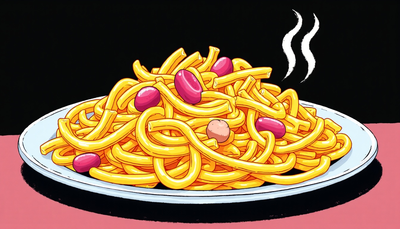 Vegetarian pasta salad ingredients featured — Pasta Orgasmica